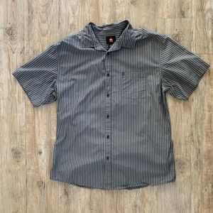 Quicksilver gray striped button down size L
